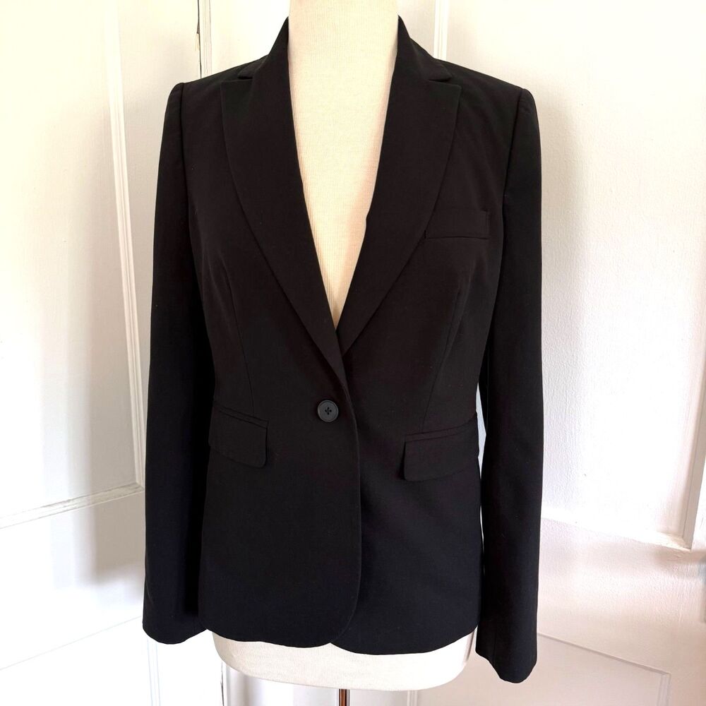 Victoria's Secret Black Blazer Size 6 Single Button Tailored Career Jacket
